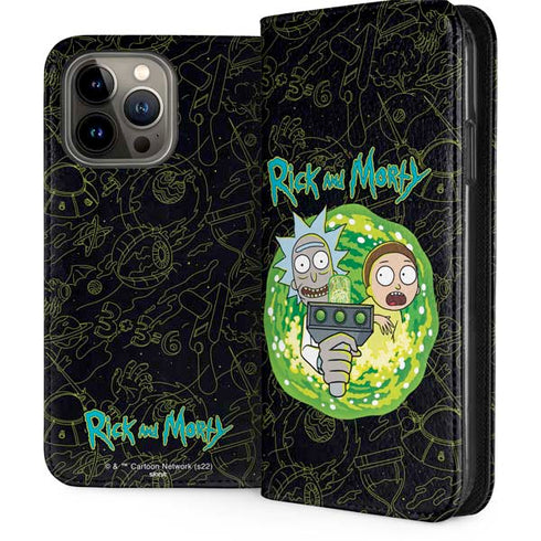 Adult Swim Rick and Morty Portal Travel iPhone 15 Pro Max Folio Case